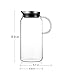 Veesun Glass Water Pitcher with Stainless Steel Lid for Flavorful Infusions 1.3L (44 oz)