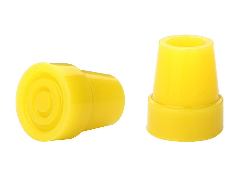 2Pcs: 19mm 3/4" Replacement Rubber Ferrules, Tips or Feet for Walking Sticks & Canes - Yellow - by Lifeswonderful