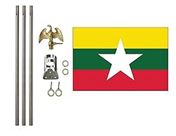 Myanmar 3x5 ft Outdoor Flag and Flag Pole