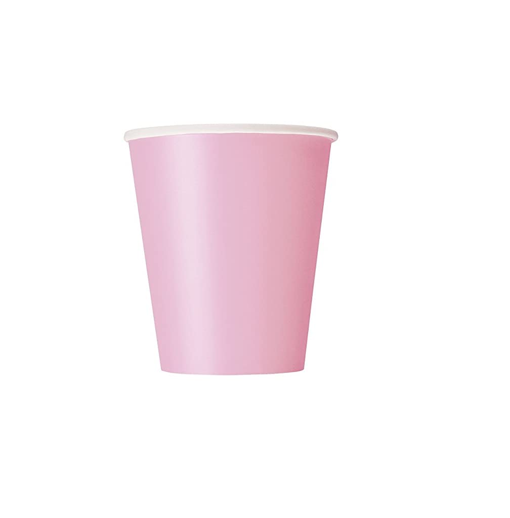 Vibrant Lovely Pink Solid Paper Cups (9oz) 8 Count - Vibrant, Eco-Friendly Disposable Drinkware for Parties and Events