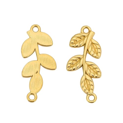 New 2026 5Pcs/Lot Stainless Steel Gold Plated Leaf Elephant Swallow Connectors for DIY Necklace Bracelets Making Accessories Jewelry Fashion Creative Gift