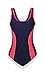 ReliBeauty Womens Solid One Piece Bathing Suit (Small(US4-6), Navy Blue)