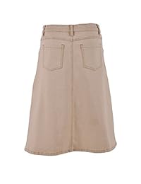 Estilo J Falda de mezclilla Caqui simple