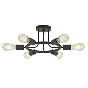 BONLICHT Modern Wagon Wheel Chandelier Lighting 6 Light Brushed Brass...
