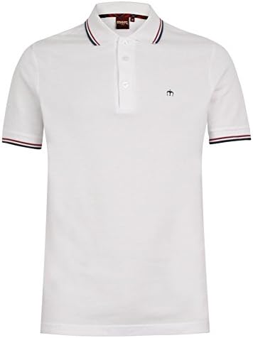 MERC LONDON White Card Polo Shirt With Tipped Collar - Size M