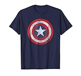 Mens Marvel Captain America Classic Shield Graphic T-Shirt Large Navy