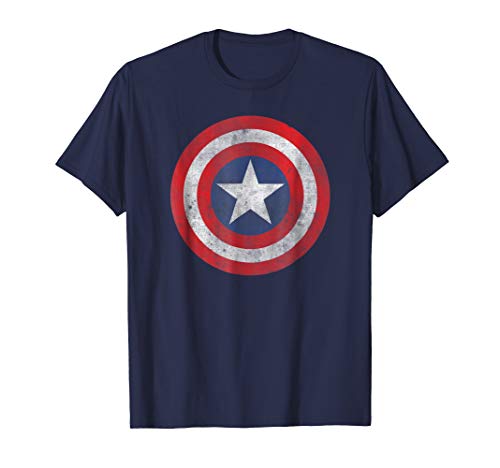 Mens Marvel Captain America Classic Shield Graphic T-Shirt Large Navy