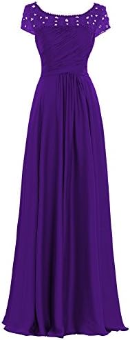 Mother Of The Bride Long A line prom dress Purple US8