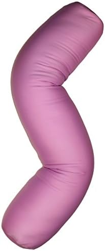 Microbead Body Pillow with Silky Smooth Removable Cover by Squishy Deluxe; Extremely Huggable &amp; Hypoallergenic, Doubles as a Pregnancy &amp; Nursing Pillow; 47” X 7”; Purple