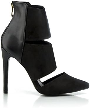 FAIRY-TALE Cutout Women's Booties Pointed Toe High Heeled Boots Open Side Bootie