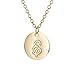 HUAN XUN Stainless Steel Handwritting Initial Round Disc Necklace E