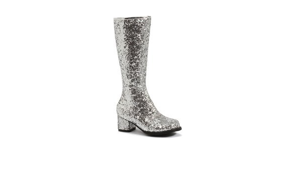 Kids Silver Glitter Gogo Boots, Silver 
