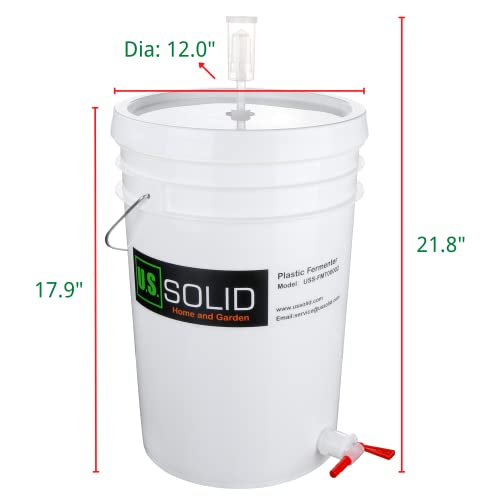 U.S. Solid Plastic Fermenter 6.5 Gallon FoodGrade Fermenting Bucket