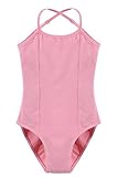 Arshiner Girl's Ballet Double Slim Solid Adjustable Strap Leotard