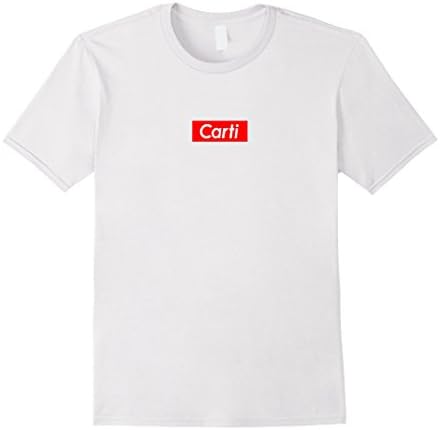 Men's Carti Red Box Logo T-Shirt | Fitted Medium White