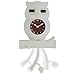 Lily's Home Pendulum Owl Clock with Revolving Eyes (White)