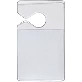 Clear Parking Permit Holder - Durable Vertical Parking Lot Pass Rear View Mirror Hanger - for Small Stickers and Passes - for Car or Truck by Specialist ID (1 Single)