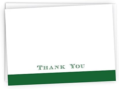 Green Striped Formal Thank You Cards - 48 Classic Note Cards with Envelopes - Perfect for Business Professionals & Special Events