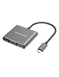 Adaptador USB C a USB 3.0 HDMI 4K USB C de datos y PD de carga, Victorlink USB Tipo C a HDMI Multiport AV convertidor compatible para MacBook, MacBook Pro, Chromebook Pixel, Surface Book 2, Space Grey