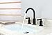 Derengge LFS-0188-MT 8 Inch Two Handle Widespread Bathroom Sink Faucet with Pop up Drain, Meets UPC cUPC NSF AB1953, Matte Black