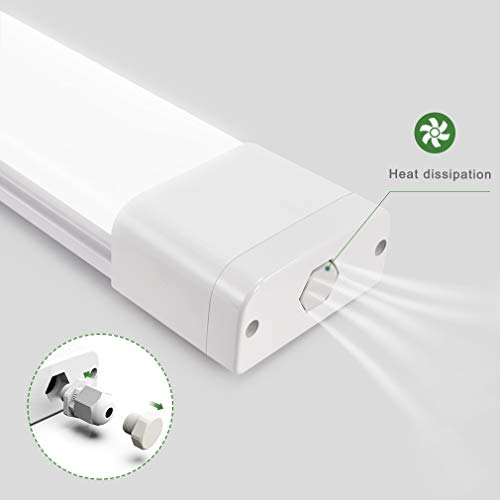 2 Stücke Anten LED Feuchtraumleuchte 18W 60cm 1500Lumen Neutralweiß 4000K, Flache Deckenleuchten, Schutzklasse IP65… – Bild 4