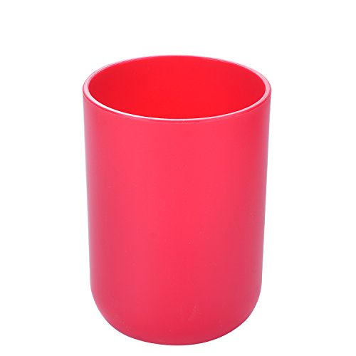6 Pcs Plastic Bathroom Accessory Set Luxury Bath Accessories Bath Set Lotion Bottles, Toothbrush Holder, Tooth Mug, Soap Dish, Toilet Brush, Trash Can, Rubbish Bin (Red) - Thumbnail 3