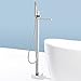 AKDY 8733 Contemporary Freestanding Floor Mount Bath Tub Filler Faucet Spout Single Handle with Handheld Shower Head, Polished Chrome