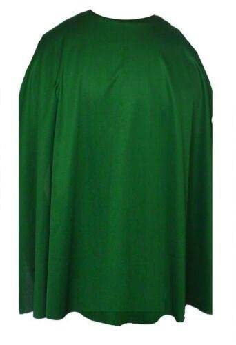 The Dragons Den Adults 35" Length Plain Superhero Cape Fancy Dress Costume Accessory [35" Green]