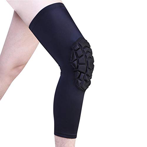 Alloet Honeycomb Basketball Knee Pad Leg Sleeve Compression Knee Brace (Black M)