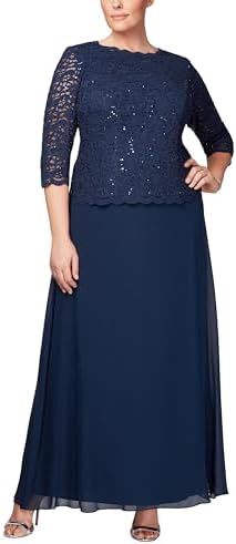 alex evenings long shift dress Alex Evenings Embroidered Three-Quarter Sleeve Shift Dress