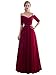 Beauty-Emily Cheap Wedding Dresses for Guest Burgundy Long Tulle Guests Dress Color Burgundy, Size US10-12