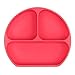 SiliKong Silicone Suction Plate for Toddlers, Fits Most Highchair Trays, BPA Free, Divided Baby Feeding Bowls Dishes for Kids (Red)