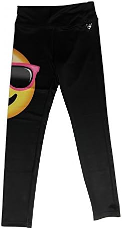 Justice Girls Emoji Theme print leggings Black Size 10
