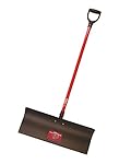 Bully Tools 92819 Steel Snow Pusher with Fiberglass D-Grip Handle, 30"