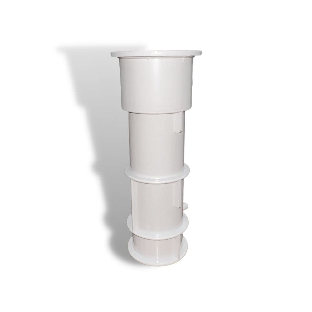 Photo 1 of DPM Heavy-Duty Pro Premium Swimming Pool Umbrella Stand with Umbrella Sleeve and Center Cap | Made in USA | Compatible with Umbrella Poles Volleyball Poles Tiki Torch Poles (7-1/2", White)