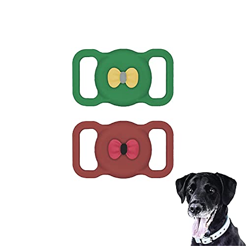 Xmada Silicone Dog Collar Compatible with AirTag Case for The Apple AirTag 2021 - Soft Lightweight and Anti-Scratch Apple AirTag Holder for Dog Collar, Cat Collar, Backpack