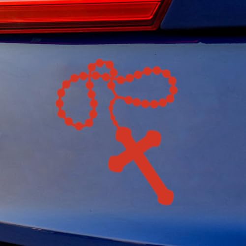 Craedli 2PCS Rosary Beads Cross Sticker Vinyl Decal for Car Window, Red at Amazon