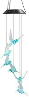WeeCosy Wind Chimes Color-Changing Hummingbird LED Solar String Lights for Night Light, Garden, Festival, Décor and Party etc