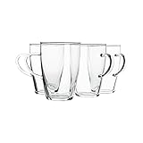 Simax Clear Glass Coffee Mugs: 13.5 Oz Borosilicate