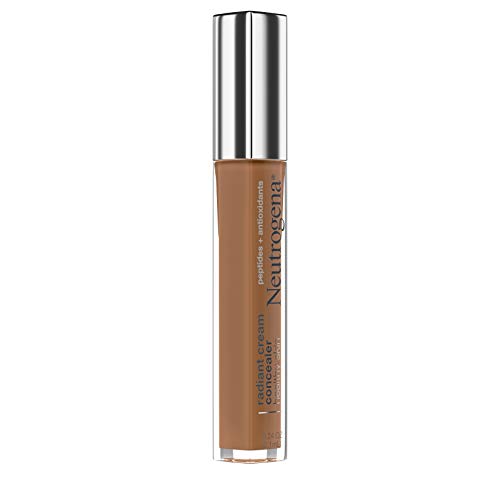 NEUTROGENA HEALTHY SKIN RADIANT BRIGHTENING CREAM WITH PEPTIDES & VITAMIN E ANTIOXIDANT, LIGHTWEIGHT PERFECTING CONCEALER, NON-COMEDOGENIC, MOCHA MEDIUM/DEEP 03 WITH NEUTRAL UNDERTONES, 0.24 OZ
