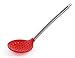 iNeibo Kitchen Silicone Ladle Spoon,Cooking Utensils Silicone Soup Ladle with Heat Resistant Silicone Covering Head and Stay-Cool Stainless Steel Handle (skimmer Spoon Red)