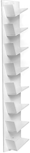 Mewalker 8 Compact Tree Bookshelf Bookrack Bookcase | Display Storage Furniture for CDs, Movies & Books (US Stock) (White)
