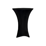 Red Spot Pro 30 Inch Round Cocktail Table Spandex Fitted Stretch Black Tablecloth Cover