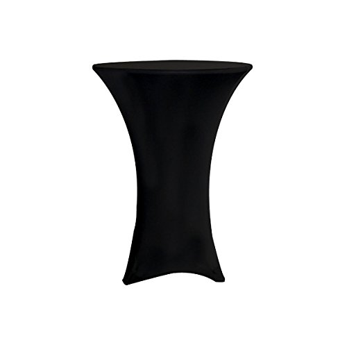 Red Spot Pro 30 Inch Round Cocktail Table Spandex Fitted Stretch Black Tablecloth Cover