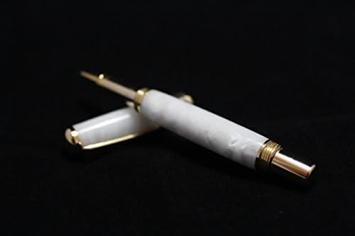 Unique handcrafted roller ball pen with white acrylic body