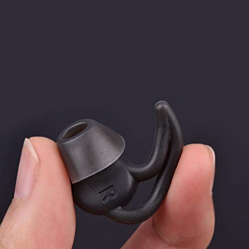 Replacement Silicone Ear Tips Earbuds Buds Stayhear Set for Bose QC30 QC20 SIE2i IE2 IE3 Soundsport Wireless Headphones, 3 Pairs (Black) - Thumbnail 4