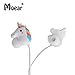 Cartoon Earphones 3D Cute Animal Unicorn Earbuds with Different Earcap Cartoon Unicorn & Wired 3.5mm for Apple Samsung HTC Android Smartphones Tablets
