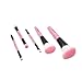 PUEEN 5 Piece Pink Synthetic Hair Travel Makeup Brush Set in Travel Bag - Includes 8 Different Brushes-BH000008