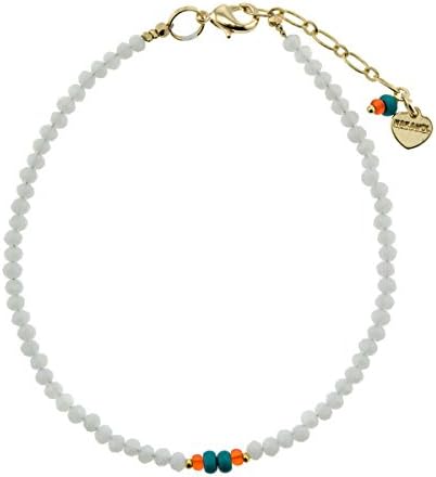 nakamol CRYSTAL BEADED ANKLET (White)