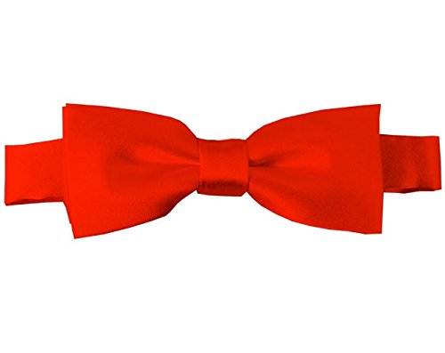 NYFASHION101 Boys' Solid Color Adjustable Pre-Tied Bow Ties, Coral Sunset